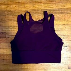 lululemon crop top, built in bra. size 6